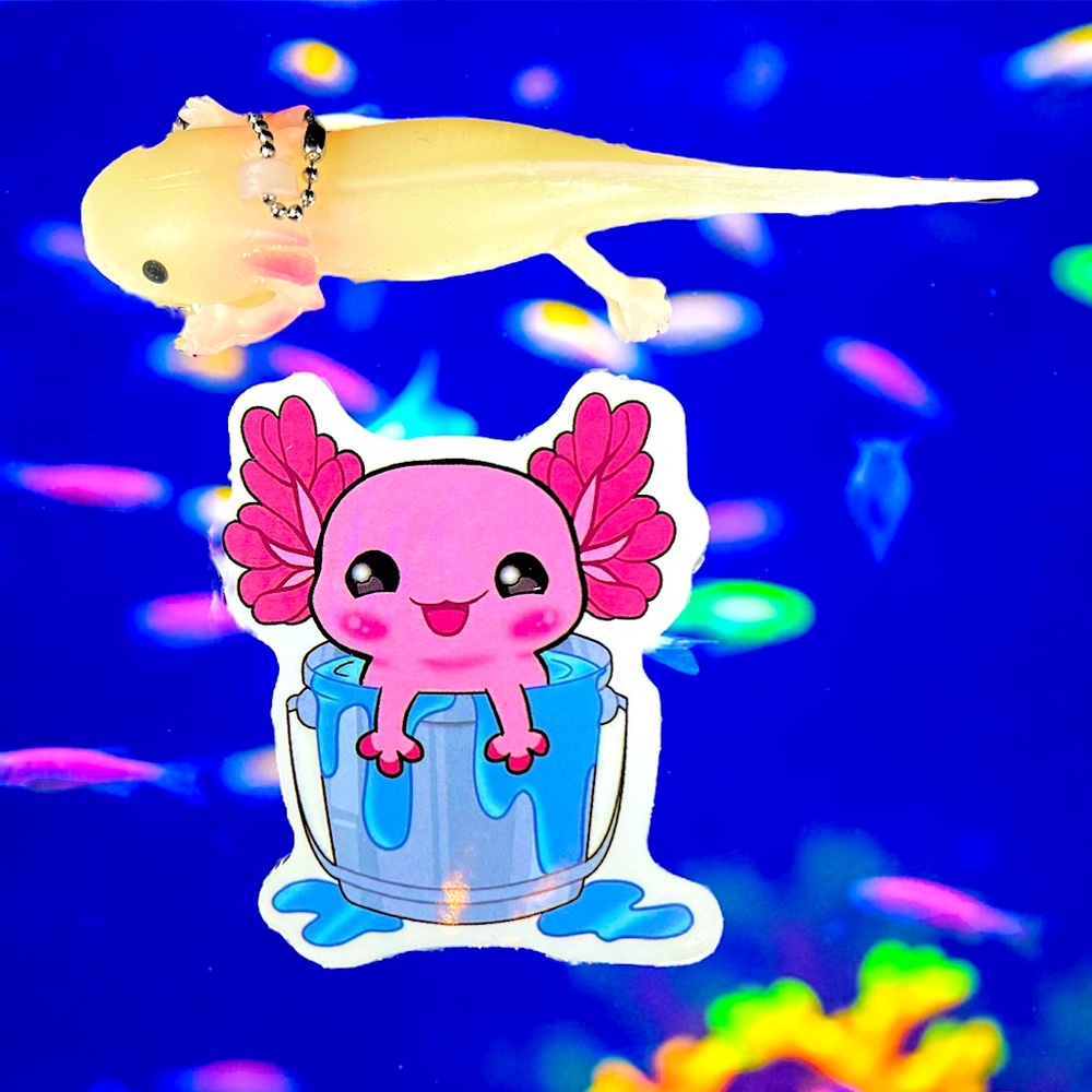 AXOLOTL IN A BUCKET Axolotl Crazy Trending WaterProof Single Deco Accent Sticker